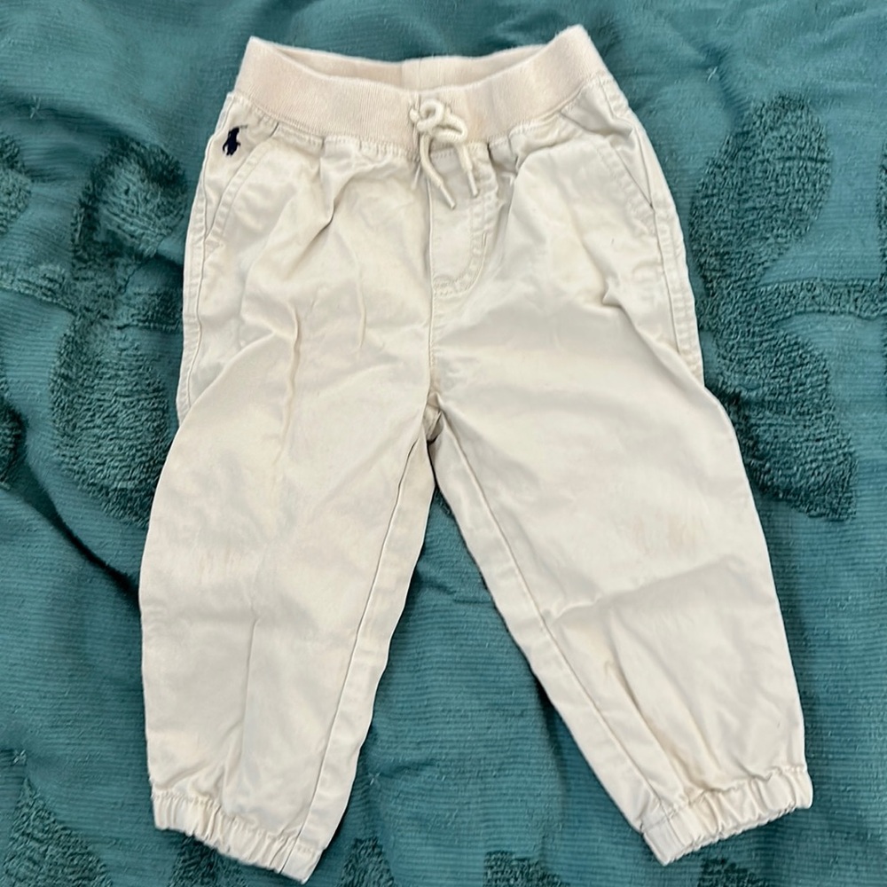 Ralph Lauren Cream Jogger Pants for Kids